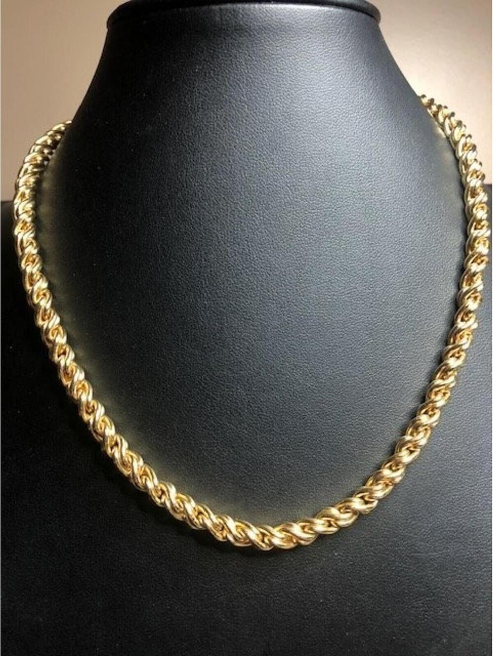 B3491 Miranda Frye Rope Chain Necklace 18-20" Gold Tone Chunky Twisted 53g